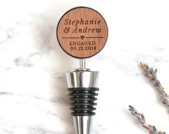 Custom Engraved Bottle Stopper, Personalised Engagement Gift, Couples Anniversary Gift, New Home Gift, Newlyweds Gift, Wine Bottle Stopper