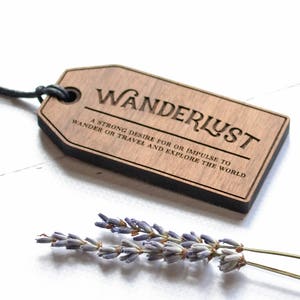 Luggage Tag - Wanderlust Wooden Luggage Tag - Anniversary Gift - Gifts For Travellers - Gap Year Gift - Wedding Gift - Traveler Gift