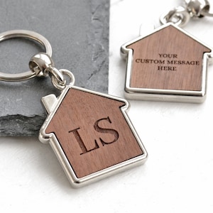 Llavero personalizado, llavero grabado personalizado con iniciales, regalo de inauguración de la casa.