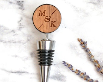 Custom Wine Bottle Stopper, Personalized Gift, Couples Gift, 5th Anniversary Gift, Wedding Gift, Housewarming Gift, Wine Lover Present