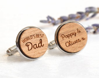 World's Best Dad Cuffinks, Gifts for Dad, Daddy Gifts, Christmas Gift for Dad, Gifts for Him, Dad Gift, Personalised Dad Cufflinks