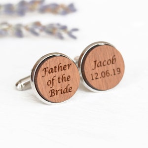 Manschettenknöpfe für den Brautvater, Manschettenknöpfe für den Vater des Bräutigams, Benutzerdefinierte Hochzeitsgeschenk für Papa, Manschettenknöpfe für die Hochzeit