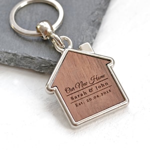 Porte-clés personnalisé pour première maison, Cadeau de pendaison de crémaillère, Cadeau pour nouvelle maison, Porte-clés pour nouvelle maison, Cadeau pour couple