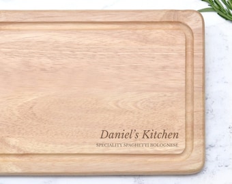 Personalised Engraved Wooden Cutting Board, Cooking Gift, Custom Chopping Board, Gift for Brother, Gift for Cooks, Customised Gift for Dad