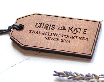 Wooden Luggage Tag - Anniversary Gift -  Wedding Gifts - Fifth Anniversary - Gifts For Travellers - Traveler Gift - Personalised Luggage Tag