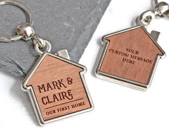 New Home Keyring, Housewarming Gift, New House Gift, Personalised Keyring, Gift for Couples, New House Keyring, Couples Gift