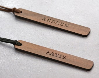 Gepersonaliseerde bladwijzer, houten bladwijzer, bladwijzer aangepaste naam, uniek cadeau voor boekenliefhebber, Valentijnsdagcadeau
