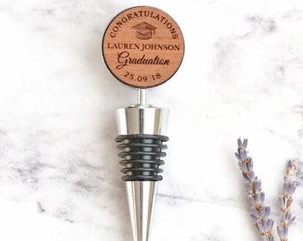 Graduation Bottle Stopper, Personalised Graduation Gift, Degree College PhD Gift, University Masters Custom Gift