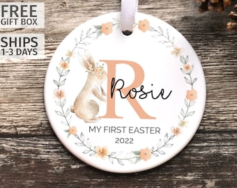 Personalised My First Easter Decoration, Easter Hanging Ornament Plaque, Child's First Easter, Babies First Easter Decoration