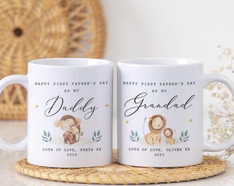 First Fathers Day Gift, Personalised First Father's Day Mug, New Daddy Mug, New Grandparent Grandad Grandpa Gift from Grandson Granddaughter