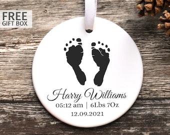 Personalised Baby Footprint or Handprint Ceramic Keepsake, New Baby Gift, Childs Handprint, New Parent Gift