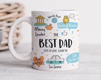 The Best Dad Mug, Funny Fathers Day Gift for Dad, Birthday Gift for Dad, Personalised Dad Coffee Mug