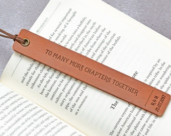 Personalised Leather Bookmark, 3rd Anniversary Gift, Personalised Leather Gift for Him, Leather Anniversary, Custom Bookmark, Reading Gift