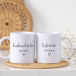 Personalised Couples Mugs, Engagement Gifts for Friends, Husband Wife To Be Mugs, Future Mr & Mrs Mugs, Engaged Valentines Day Gift