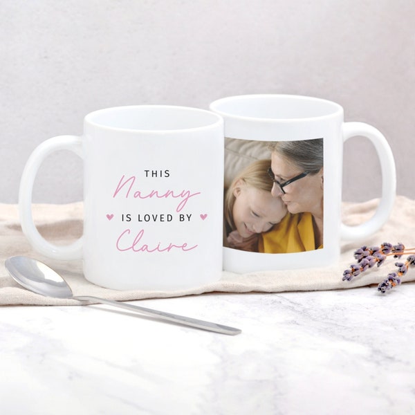 Personalised Nanny Mug, Mother's Day Gift for Gran, Photo Mug, Gifts from Grandchild, Granny Grandma Nanna Mug