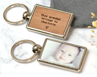 Personalised Gift for Grandad, Custom Photo Keyring, Gift for Dad/Grandad, Photo Keychain, Gift for Grandparents, New Baby Gift