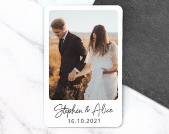 Portafoglio con foto personalizzata, regalo di anniversario con foto per marito, regalo ricordo per fidanzato, inserto in metallo per portafoglio, regalo di compleanno per persona cara