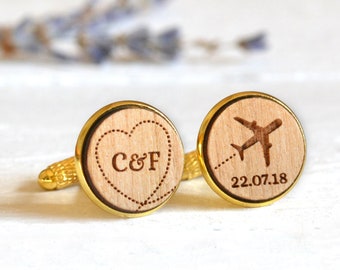 Airplane Cufflinks, Personalised Cufflinks, Traveler Gift, Travel Cufflinks, Pilot Cufflinks, Wedding Gifts, Plane Cufflinks, Travel Wedding