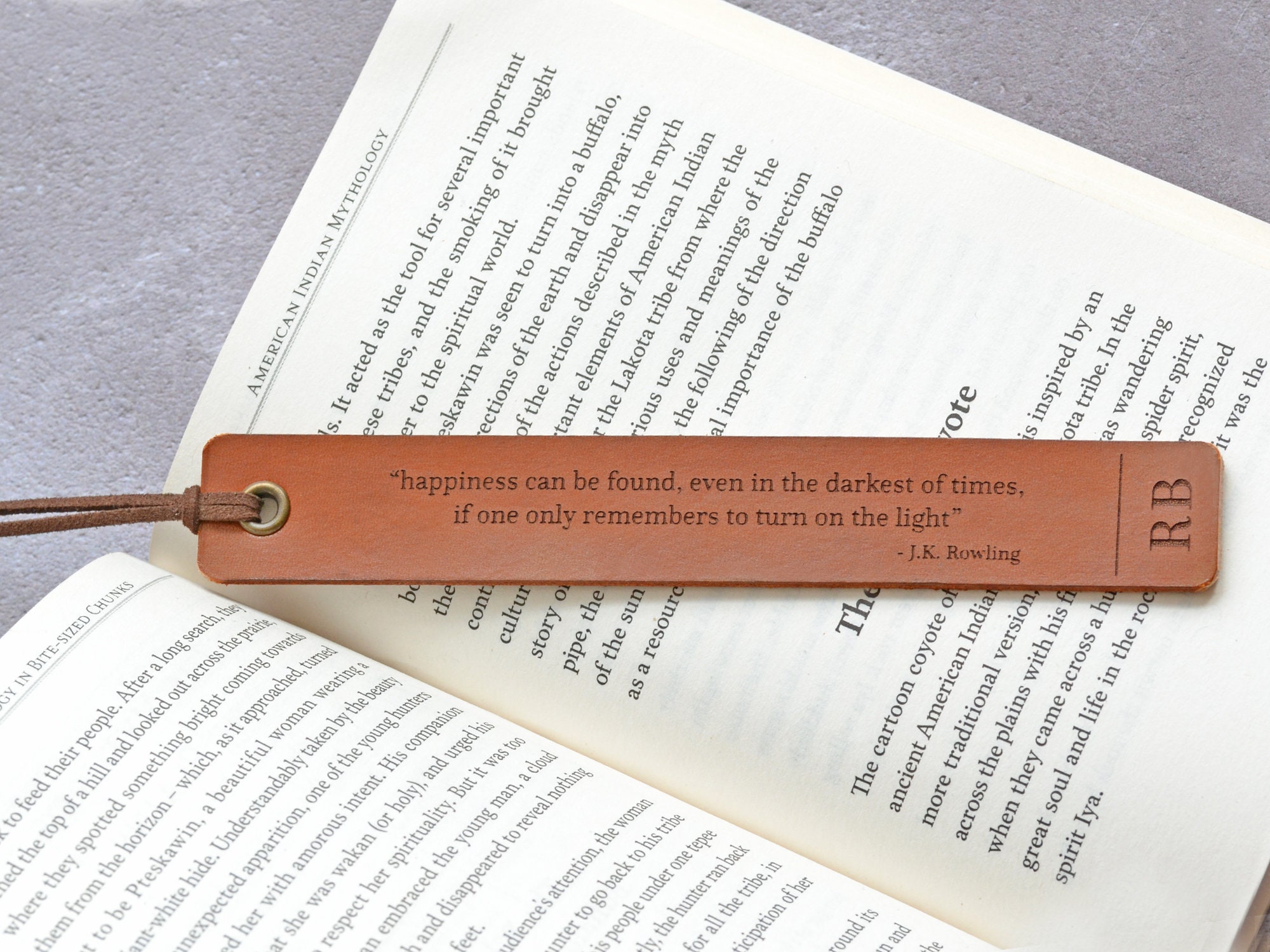 Personalised Leather Bookmark, Custom Leather Bookmark