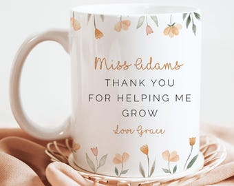 Personalised Teacher Thank You Gift, Teacher Mug with Name, Nursery Teacher, End of School Term Gift, Teacher Appreciation Gift