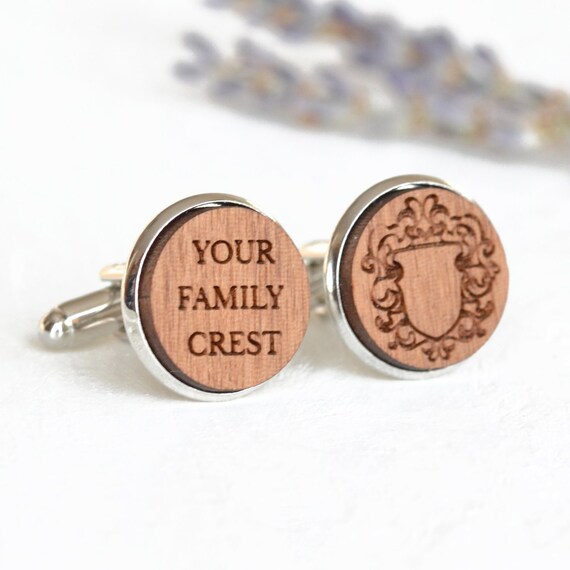 Select Gifts Checky England Family Crest Surname Coat Of Arms Cufflinks Personalised Case