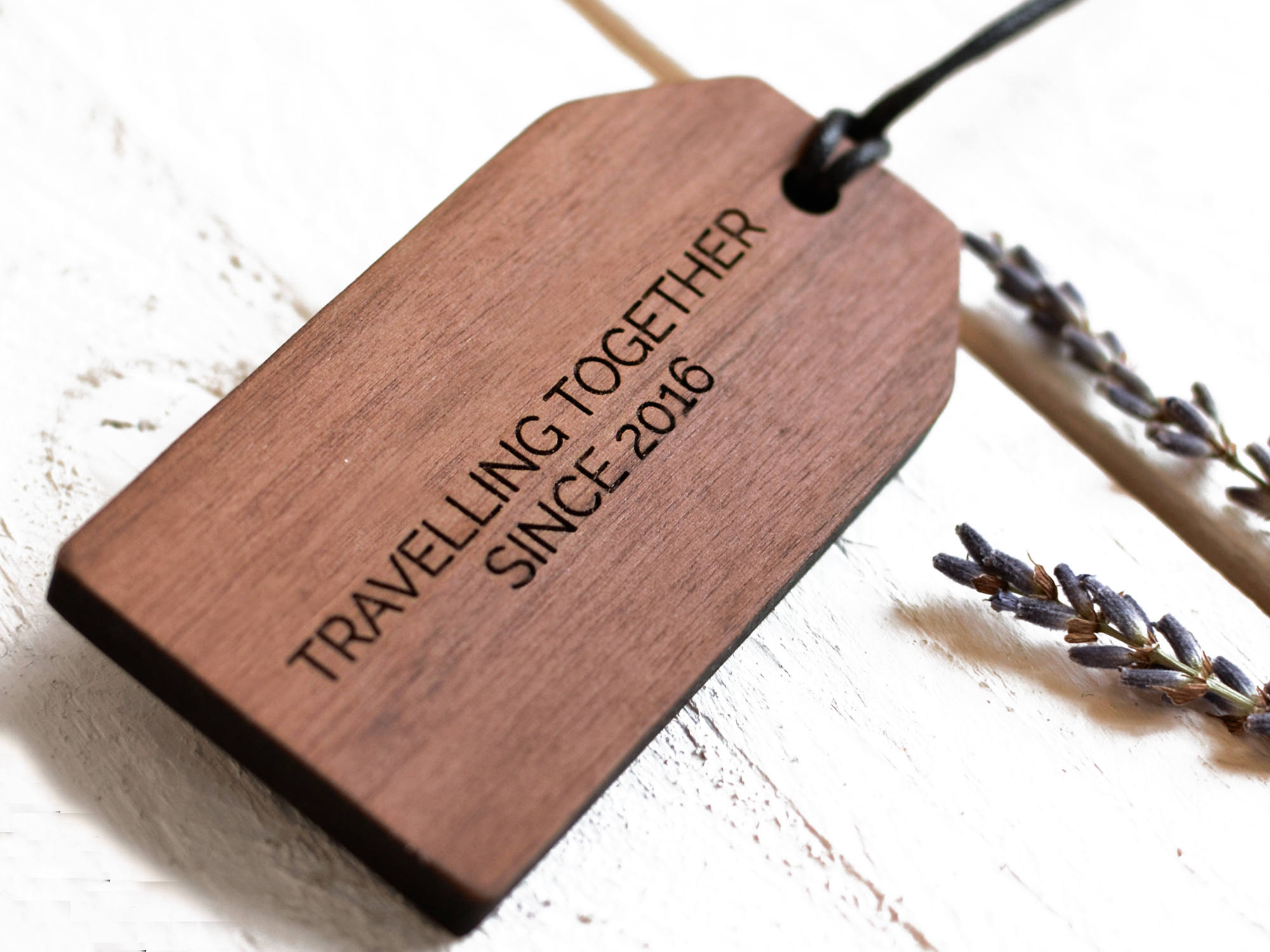 Wooden Luggage Tag Walnut Wood Luggage Tag Anniversary Gift Etsy