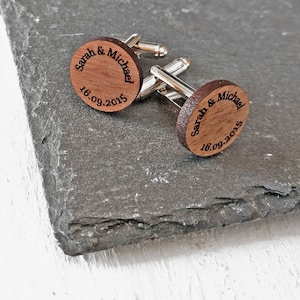 Custom Cufflinks Wedding Cufflinks Wood Cufflinks Mens Cufflinks Groom Cufflinks Personalised Cufflinks