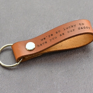 Porte-clés en cuir personnalisé, cadeau de fête des pères pour papa, cadeau nouveau papa, cadeau enfant à papa, cadeaux papa de sa fille, cadeau nouveau papa