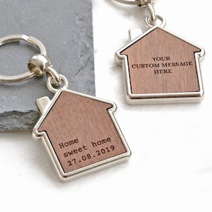 Personalised Keyring, Customised Keyring, Custom Keyring, Housewarming First House, New Home Gift image 1