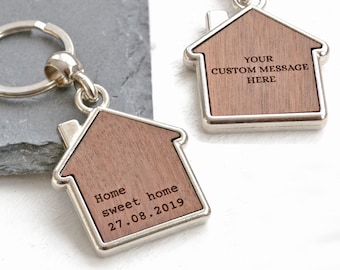 Personalised Keyring, Customised Keyring, Custom Keyring, Housewarming First House, New Home Gift