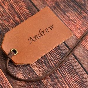 Personalised Leather Luggage Tag, Travel Gift for Boyfriend Girlfriend, Leather Anniversary Gift for Him or Her image 3