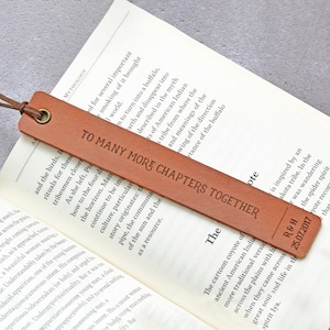 Personalised Leather Bookmark, Third Anniversary Gift, Personalised Leather Gift for Him, Custom Bookmark, Reading Gift Husband Boyfriend