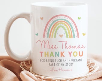 Personalised Teacher Thank You Gift, Teacher Mug with Name, Nursery Teacher, End of School Term Gift, Teacher Appreciation Gift