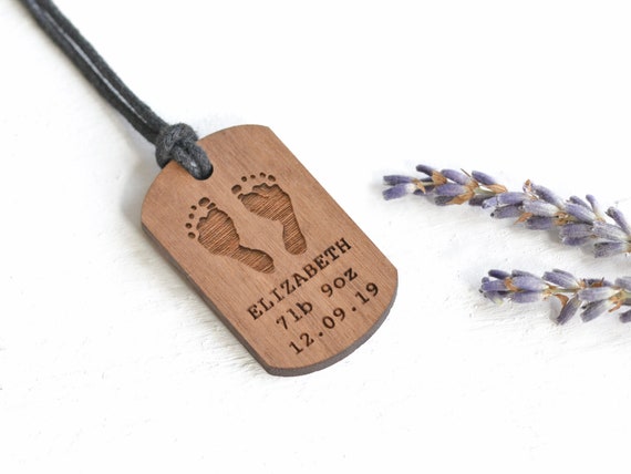 Baby Footprint Necklace, Dad Necklace, Father's Day Gift New Dad, Baby Handprint Gift, Gift for New Daddy, Gift for New Mum