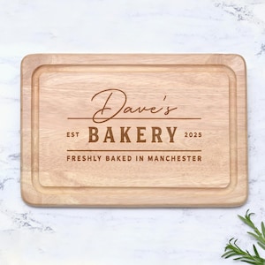 Personalised Baking Board for Mum Dad Grandparents Husband, Custom Name Bakery Bread Board, Gift for Bakers, Engraved Kitchen Bread Board