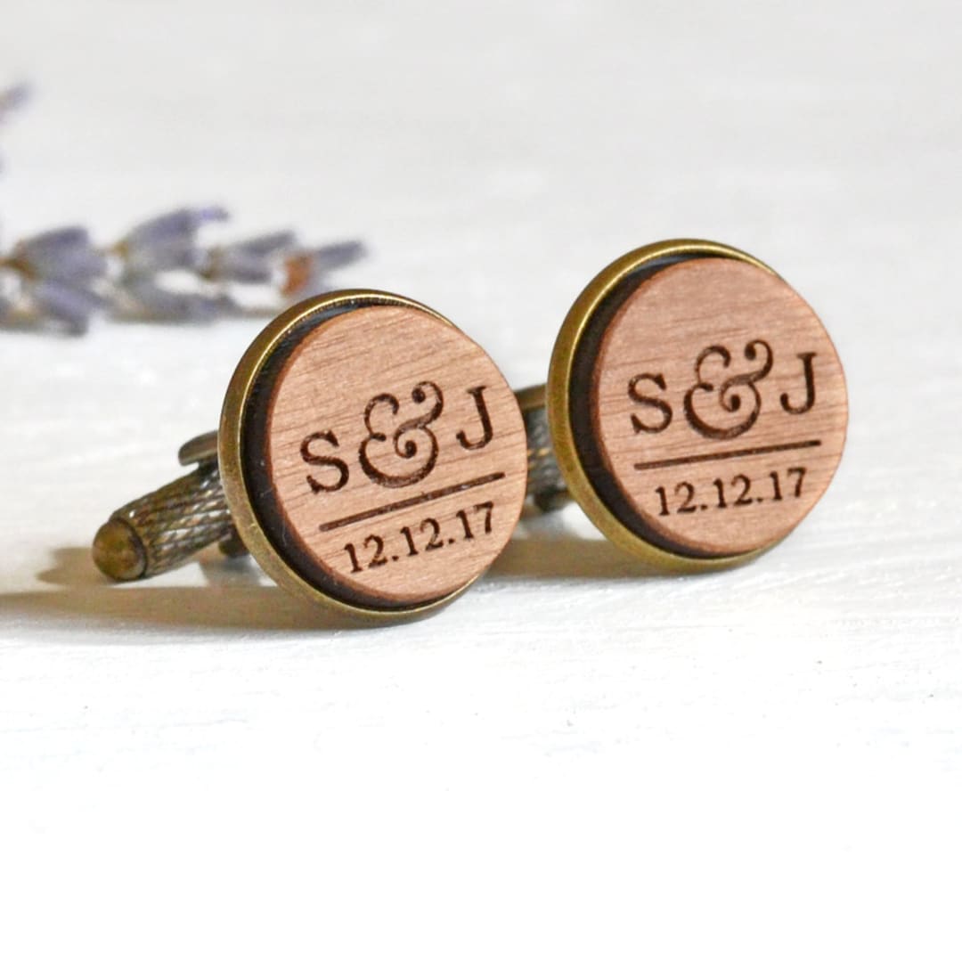 Personalized Engraved Cufflinks, Custom Wedding Cufflinks, Groom