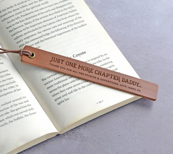 Personalised Leather Bookmark, Father's Day Gift, Reading