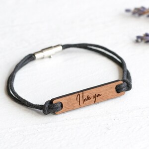 Handwriting Bracelet, Mens Bracelet, Handwriting Gift, Personalised Valentine's Gift For Him or Her, Signature Bracelet, Wood Bracelet image 2