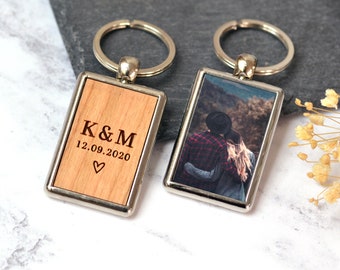 Personalised Photo Keyring, Birthday/Anniversary Gift for Him Her, Photo Gift for Boyfriend Girlfriend, Personalised Keychain