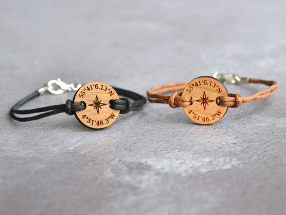 Custom Coordinates Bracelet Personalised Valentine s Day Gift for