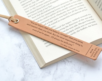 Personalised Gift for Mum, Gifts for Mum or Nanny / Gran, Personalised Leather Bookmark, Birthday Present for Mom, Custom Quote