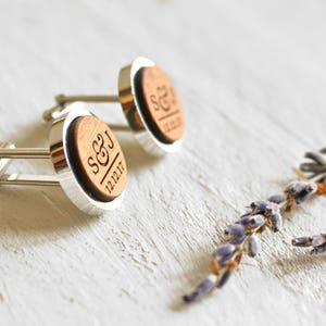 Custom Cufflinks, Personalised Gift for Him, Fifth Anniversary Gift for Him, Romantic Gift For Husband, Wedding Gift image 4