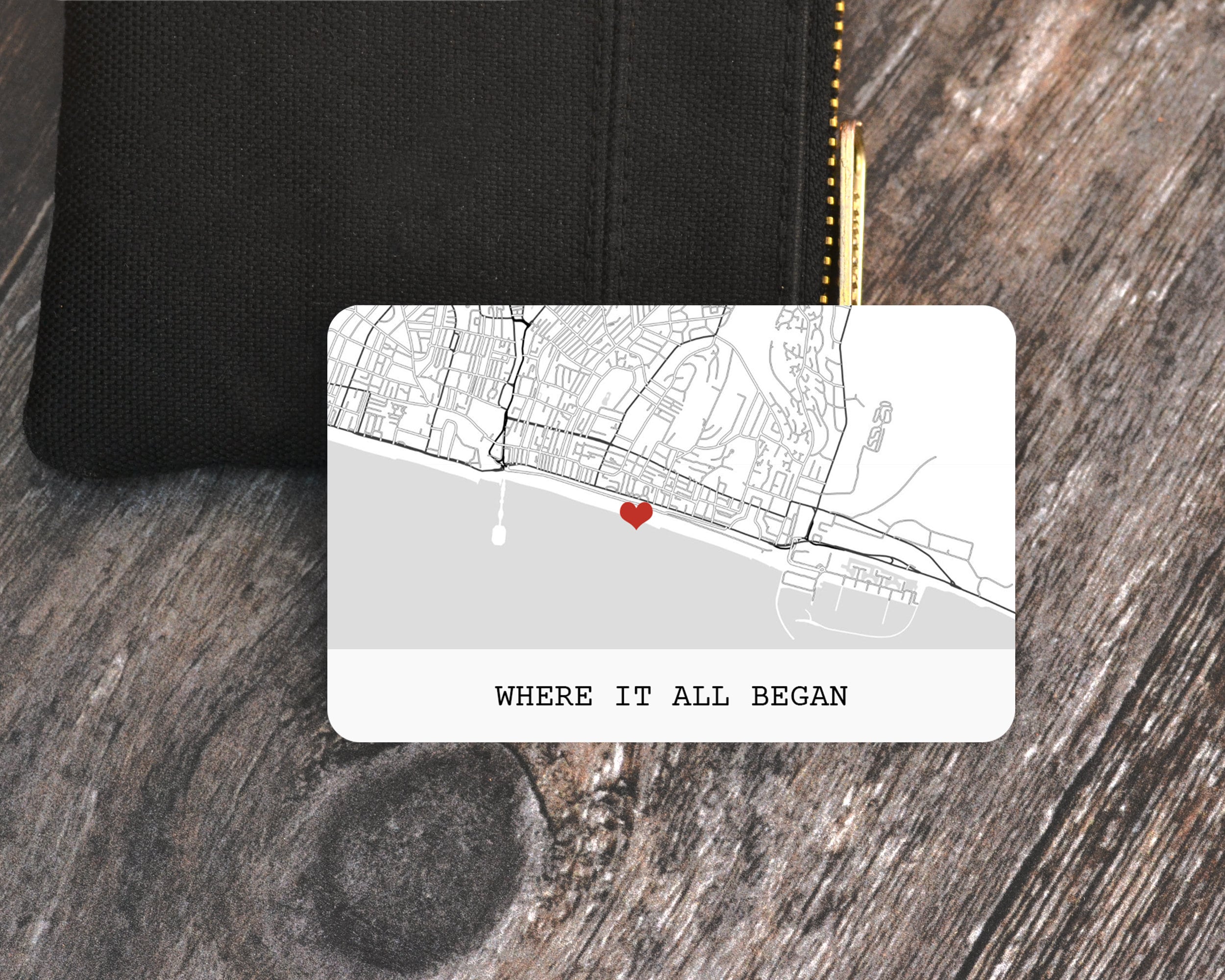 Personalised Map Wallet Card, Custom Metal Wallet Insert, Valentine's ...