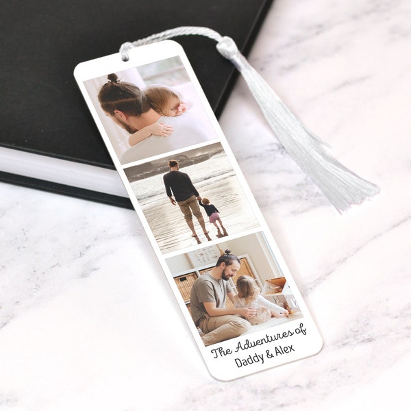 Personalised Dad Photo Bookmark, Father's Day Gift for Dad or Grandad, Reading Gift for Book Lover, Gift from Children to Daddy