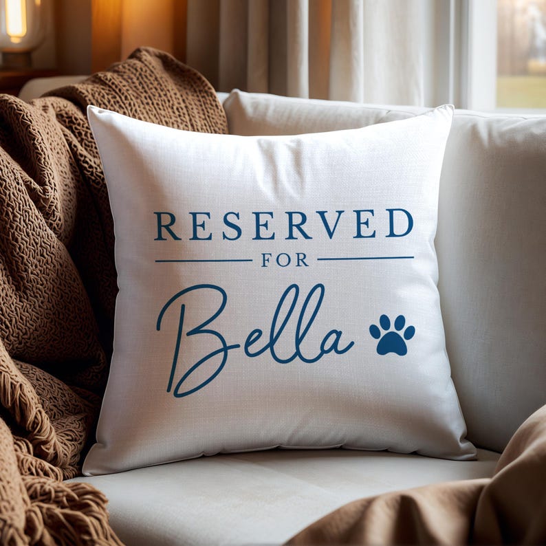 Pet Cushion, Custom Pet Pillow, Reserved for the Dog or Cat, Personalised Dog Cushion Pillow, Gifts for Pet Owners image 2