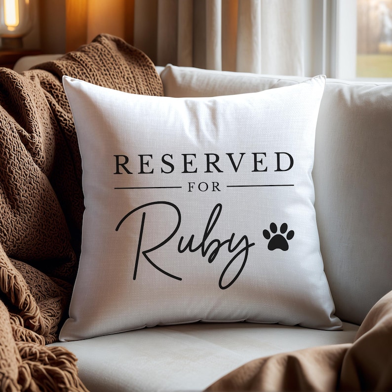 Pet Cushion, Custom Pet Pillow, Reserved for the Dog or Cat, Personalised Dog Cushion Pillow, Gifts for Pet Owners image 3