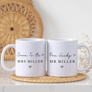 Personalised Couples Mugs, Engagement Gifts for Friends, Husband Wife To Be Mugs, Future Mr & Mrs Mugs, Engaged Valentines Day Gift