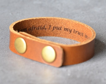 Secret Message Bracelet, Hidden Message, Personalised Gift for Him or Her, Custom Leather Bracelet, Gift for Valentine's Day
