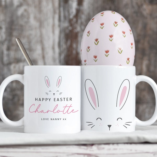 Personalised Easter Mug, Easter Bunny Mug, Easter Gifts For Kids, Easter Gift for Niece or Daughter, Easter Gift From Grandparents