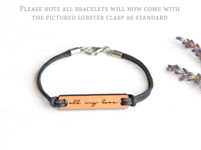 Handwriting Bracelet, Mens Bracelet, Handwriting Gift, Personalised Valentine's Gift For Him or Her, Signature Bracelet, Wood Bracelet image 6